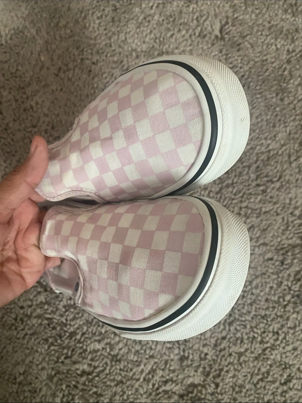 Vans off the wall low Kids Slip-On Checkerboard Sneakers - Light Pink/White